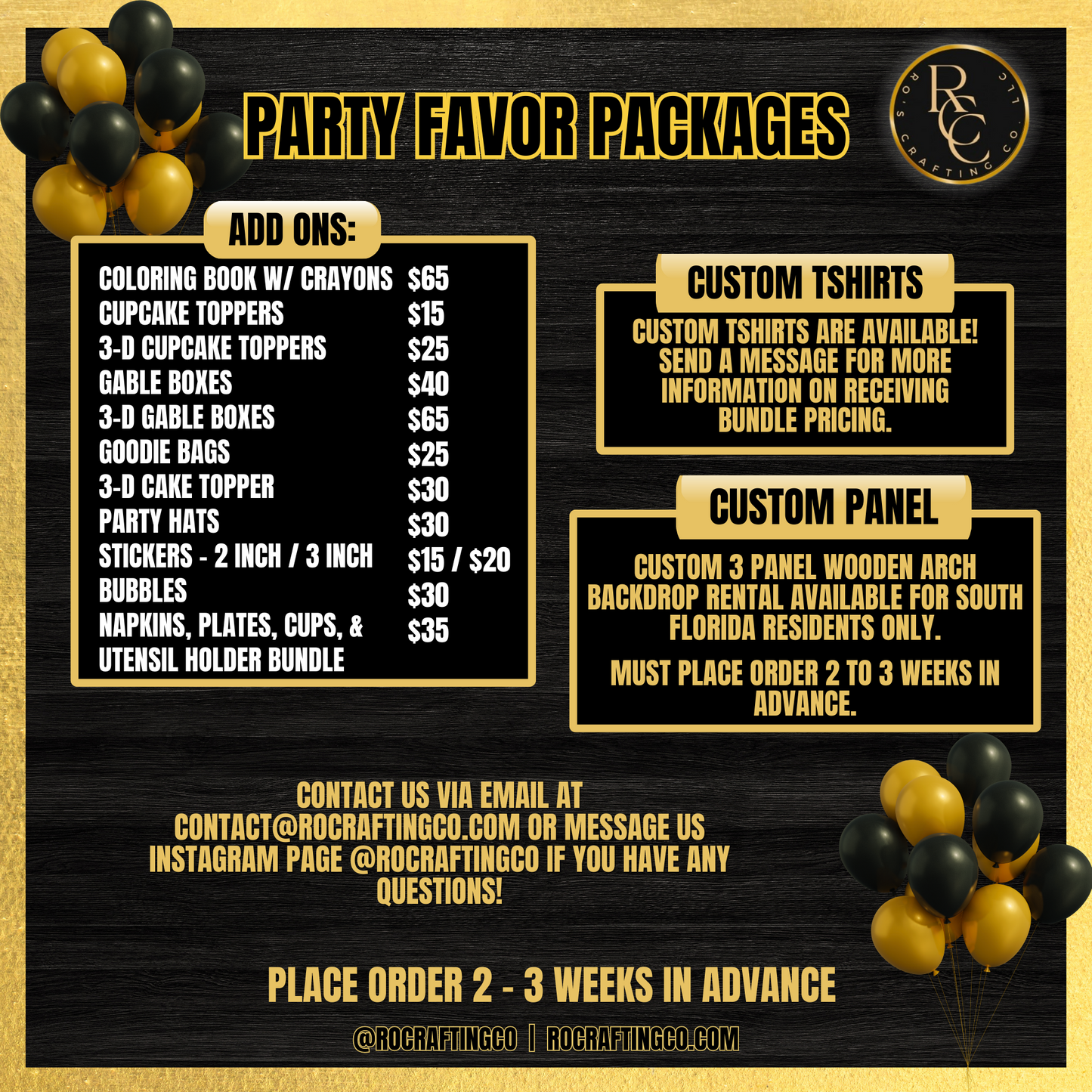 Party Favors Package