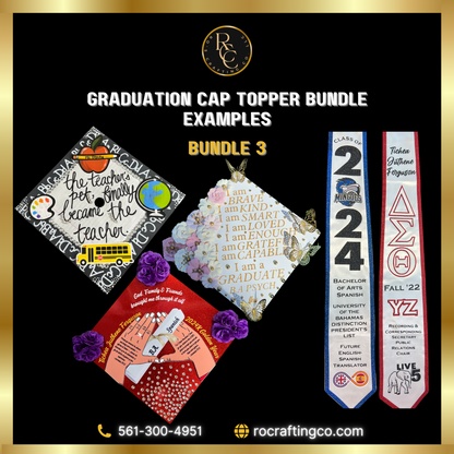 Customized Graduation Stole and Cap Topper - Bundle